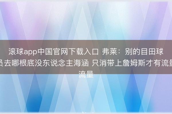 滚球app中国官网下载入口 弗莱：别的目田球员去哪根底没东说念主海涵 只消带上詹姆斯才有流量